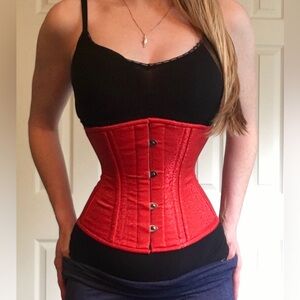 Isabella Corsetry Red Brocade Classic Cincher Corset 20”